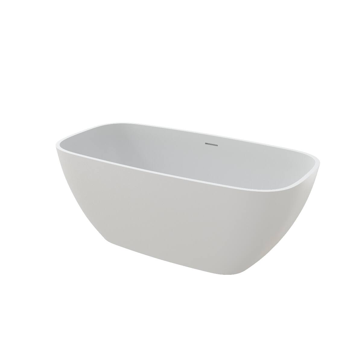 Loheer 59 Solid Surface Freestanding Soaking Bathtub for One Person ...