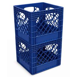 Juggernaut Storage - 2-Pack Crate for Office Storage & Classroom Organization - Blue