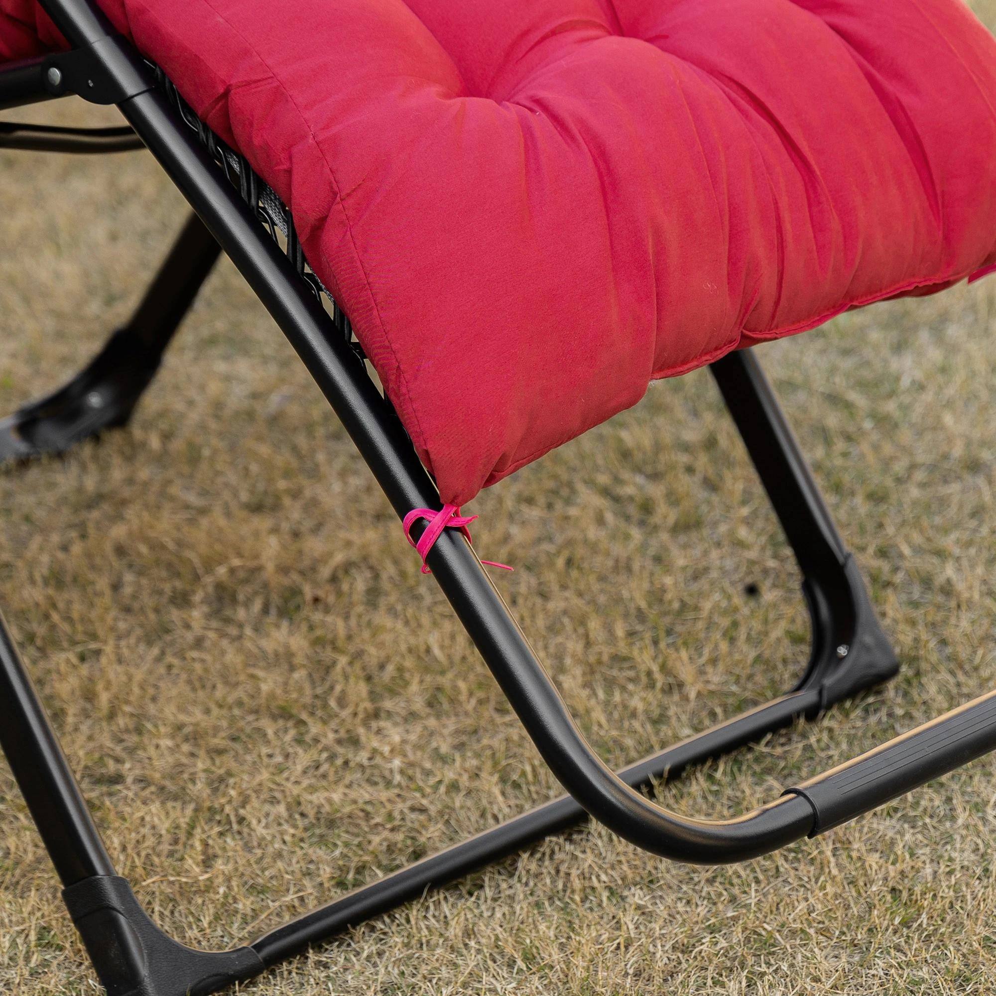 Back. Resenkos - Resenkos Zero Gravity Recliner, Comfortable Folding Chair with Cup Holder, Perfect for Relaxation,Red - Red.