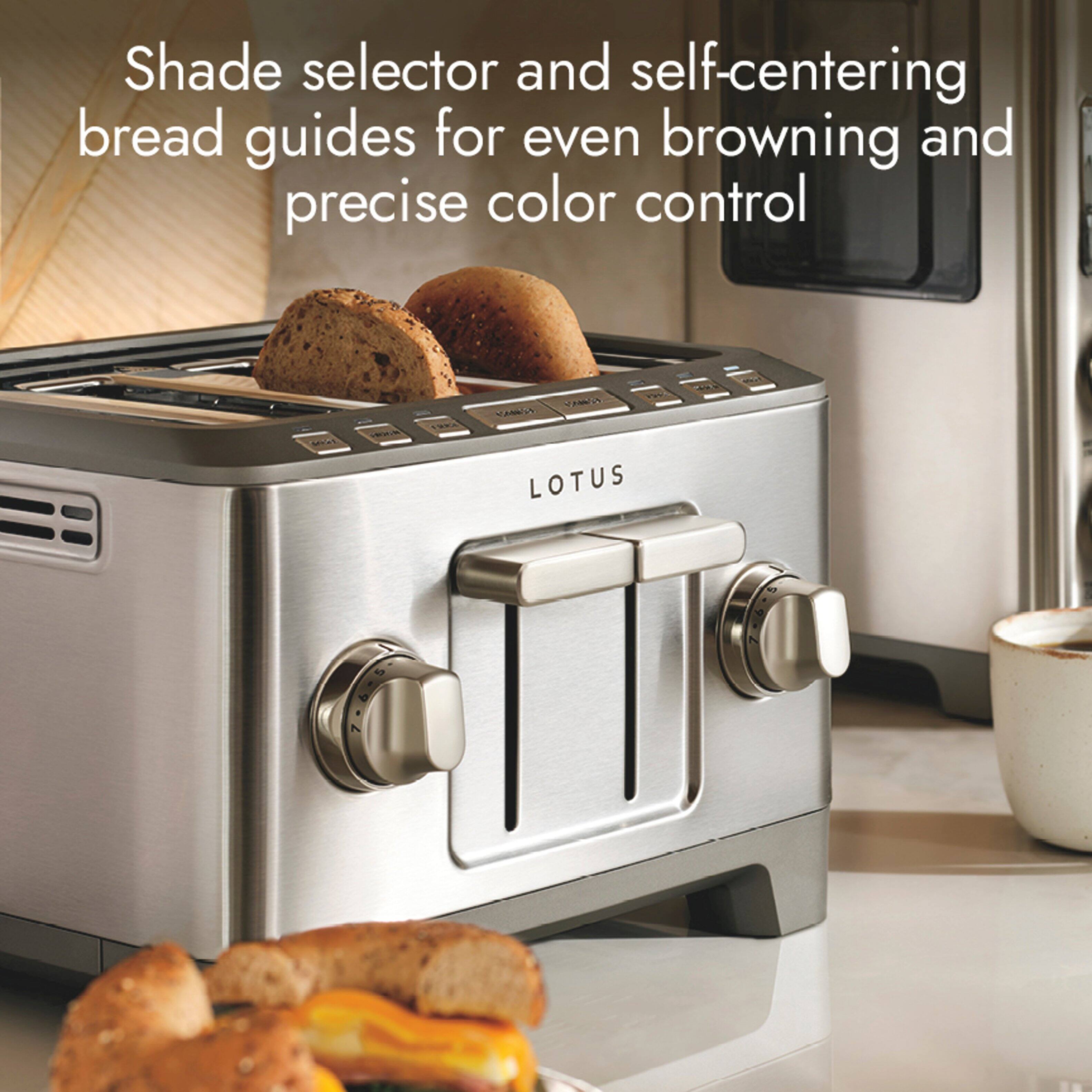 Shade selector and self-centering bread guides for even browning and precise color control

gmo
200
SOGAL
LOTUS