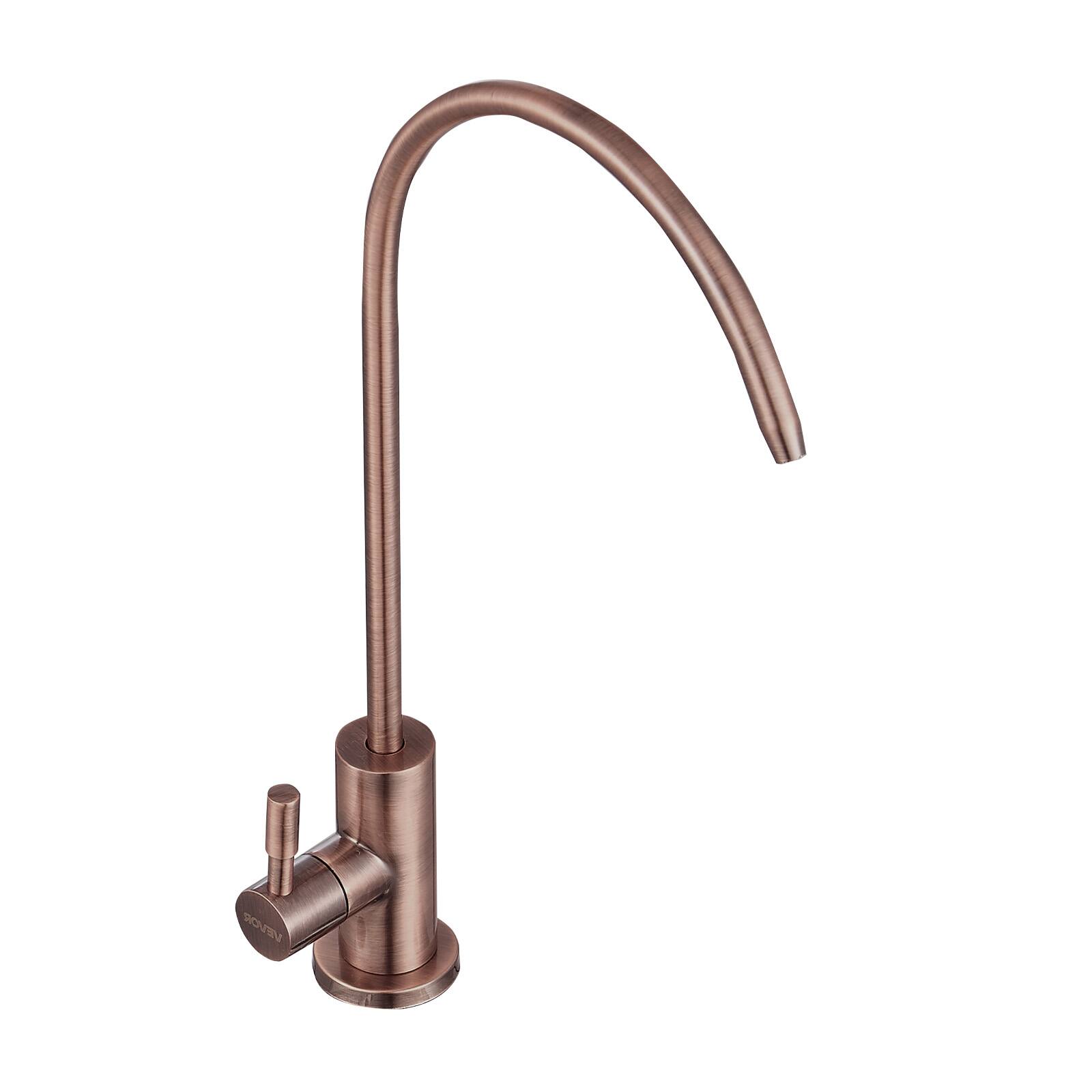 Alt View 5. VEVOR - Ro Water Faucet, Lead-Free Stainless Steel Faucet, Drinking Water Faucets with Solid Brass Valve, Anti-Rust & Durability - Antique Bronze.