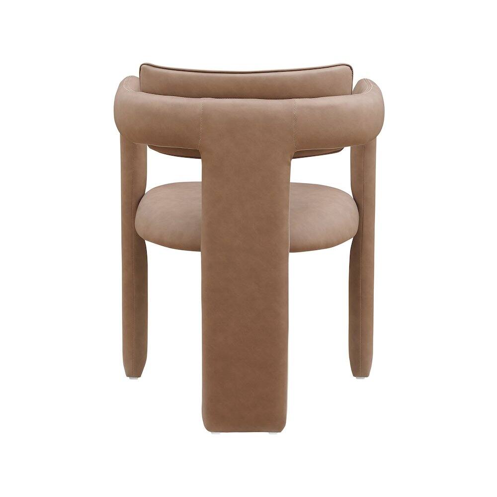 Alt View 4. Meridian Furniture - Brenda Brown Vegan Leather Dining Chair, Set of 2 - Brown.