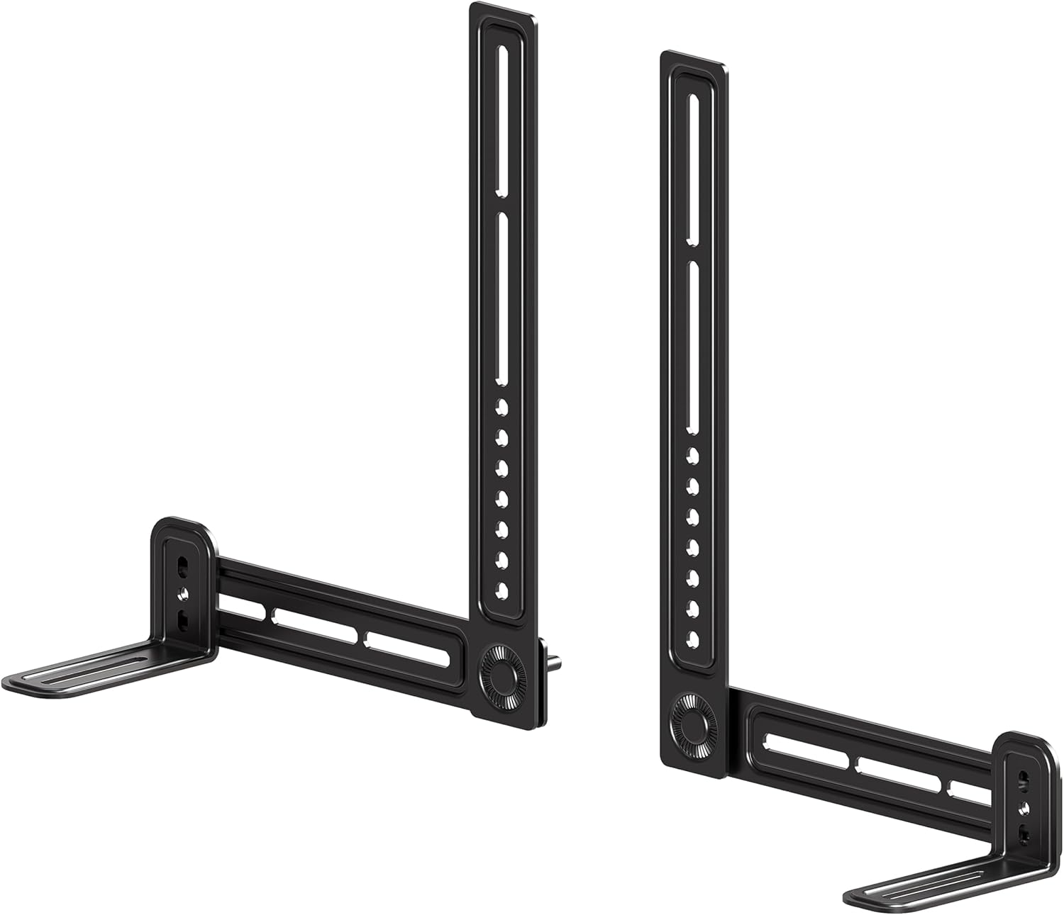 Front. Schertz - Soundbar Mount for Under or Above TV – Holds up to 22 lbs, Includes Detachable Extension Arms & L-Brackets, Universal So - Black.