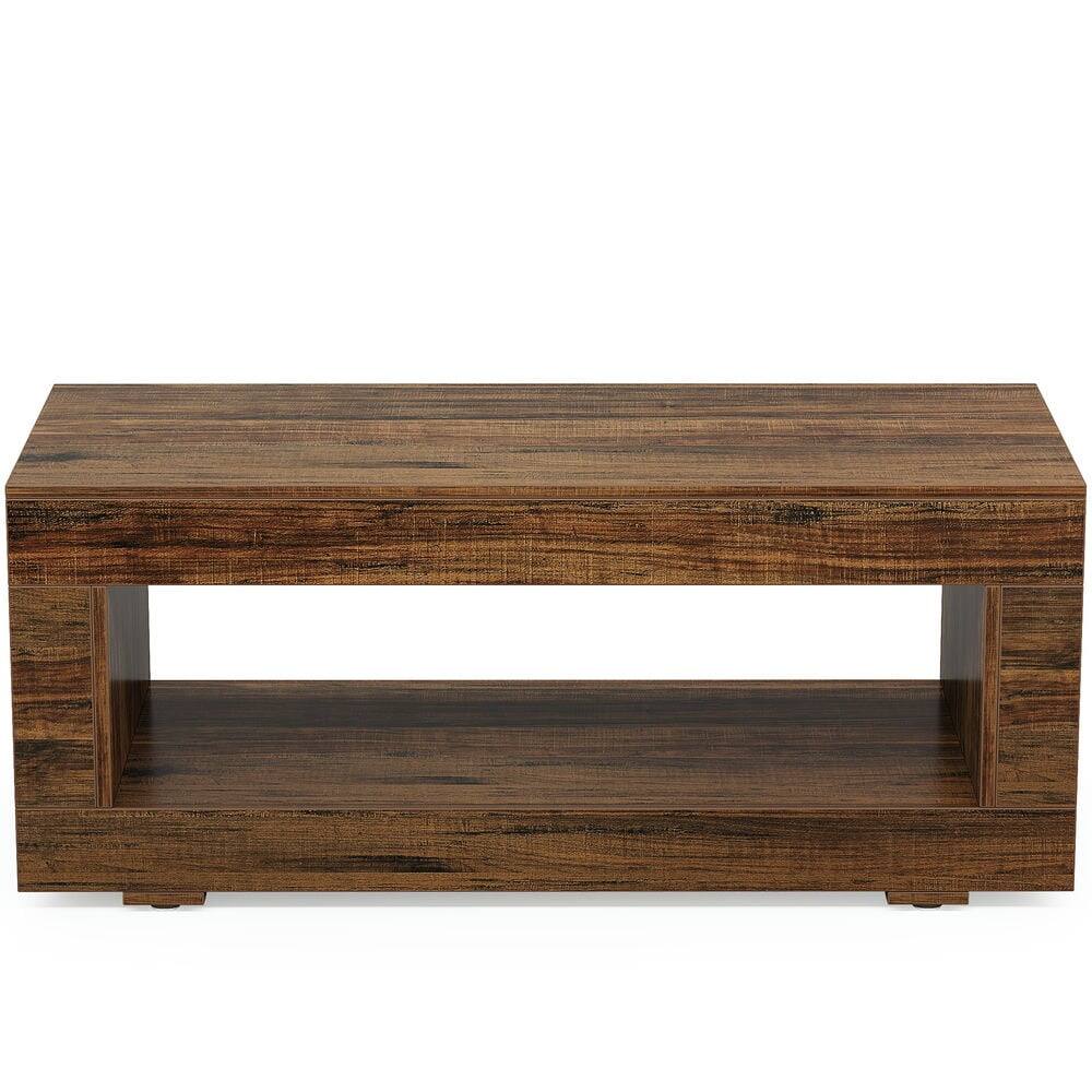 Kadyn - Center Coffee Table, Living Room Table,43" Coffee Table, Farmhouse Center Table With Storage - Brown