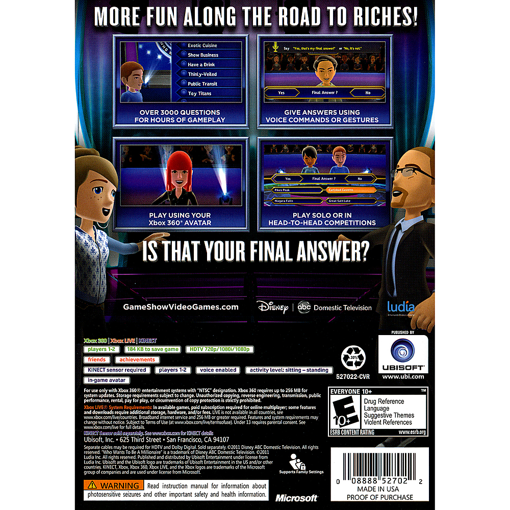 Who Wants to Be a Millionaire 2012 Edition - Xbox 360