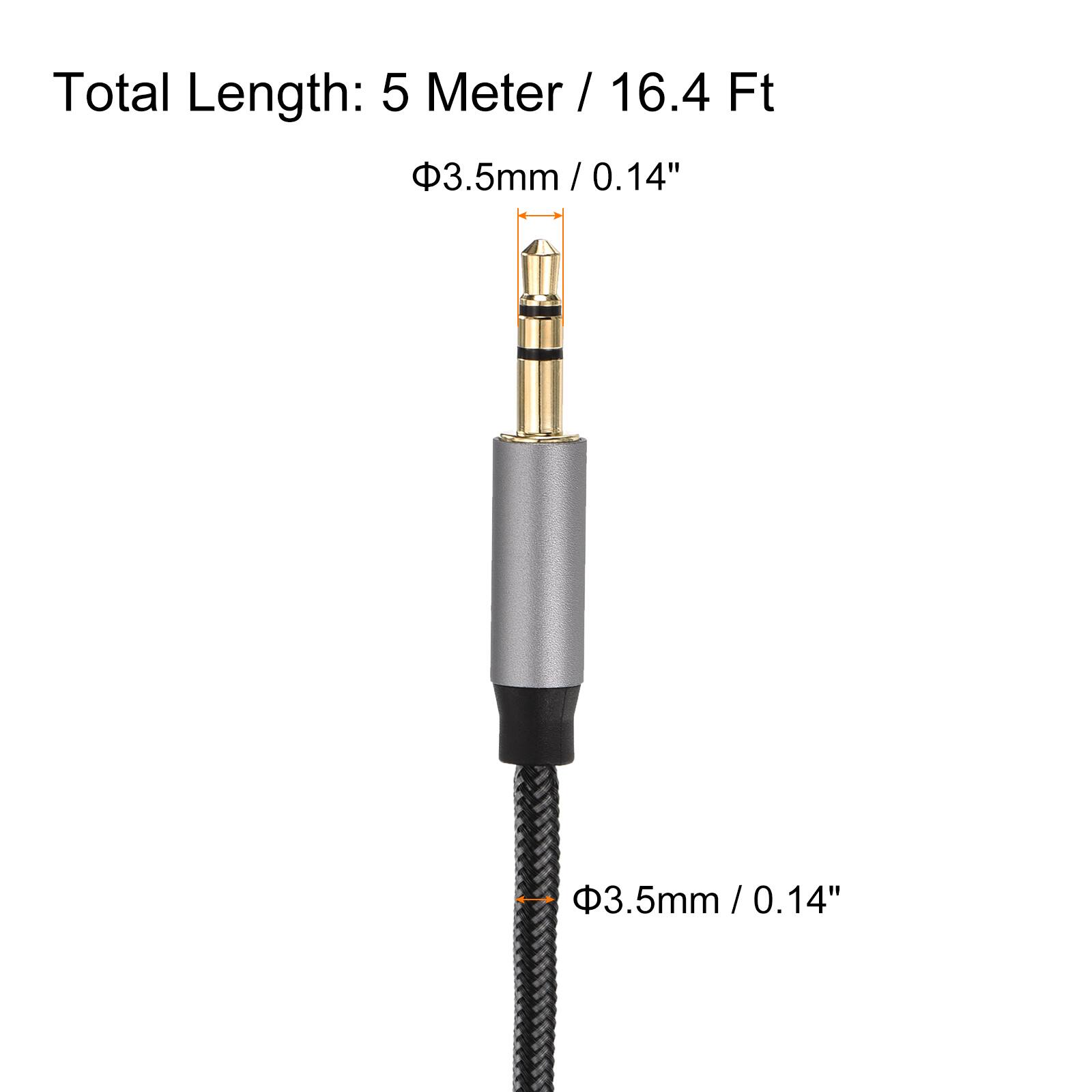 Total Length: 5 Meter / 16.4 Ft  
Φ3.5mm / 0.14"  
Φ3.5mm / 0.14"