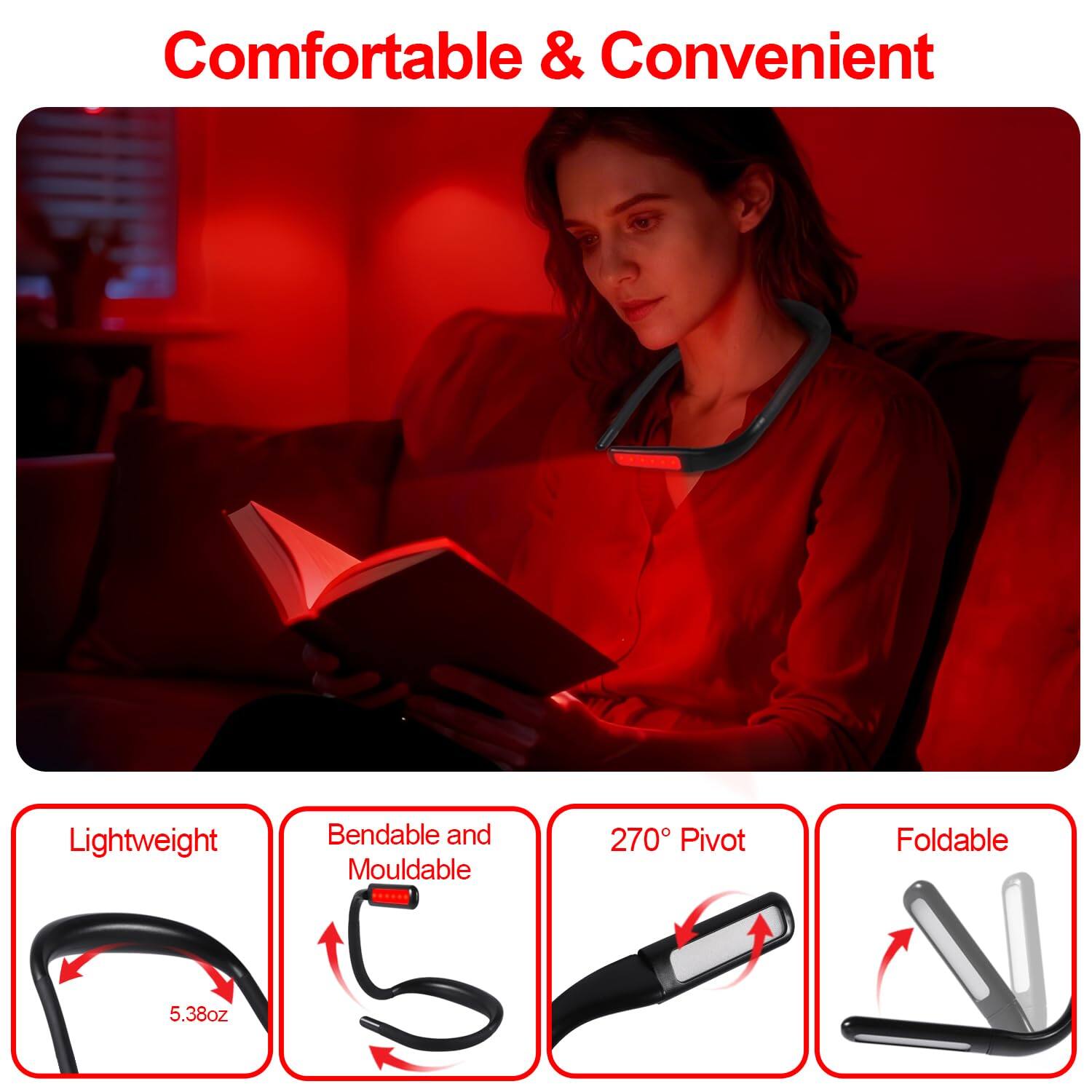 Comfortable & Convenient

- Lightweight
  - 5.38oz

- Bendable and Mouldable

- 270° Pivot

- Foldable