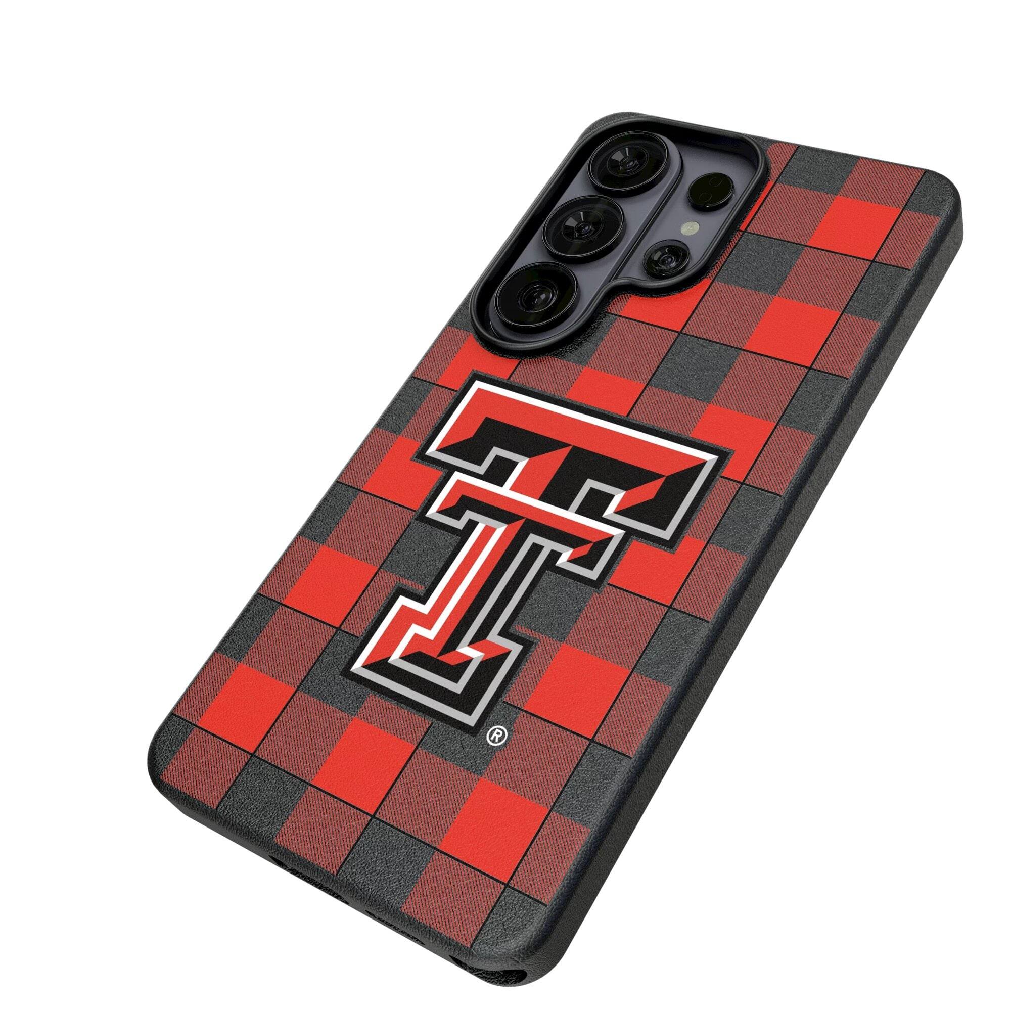 Alt View 1. Keyscaper - Texas Tech Red Raiders Plaid Galaxy Magnetic Bump Case - S25 Ultra - Black.