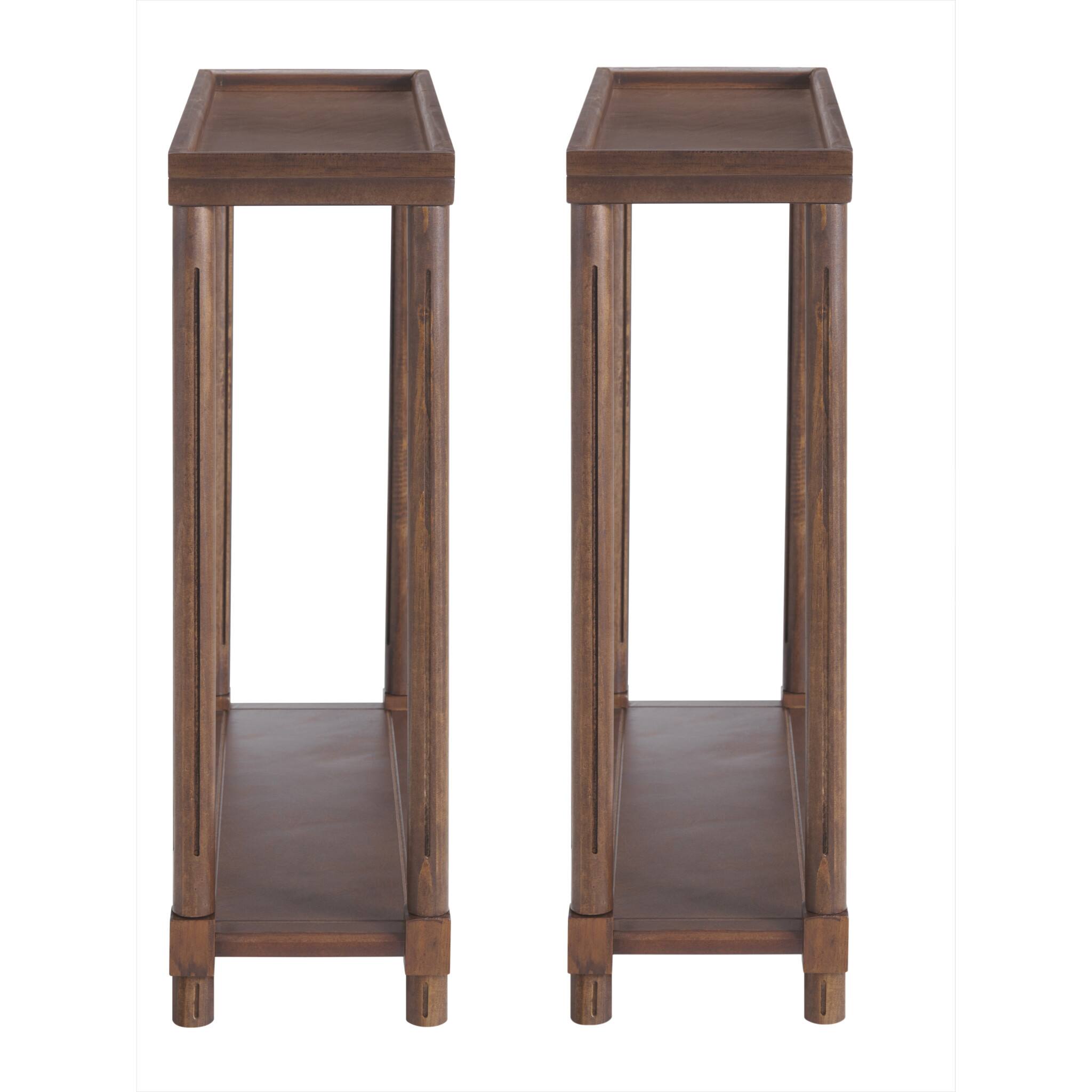 Alt View 4. Hivvago - Hivvago Set Of Two 24 Inch Wood Rectangular End Tables With Shelf - Chestnut.