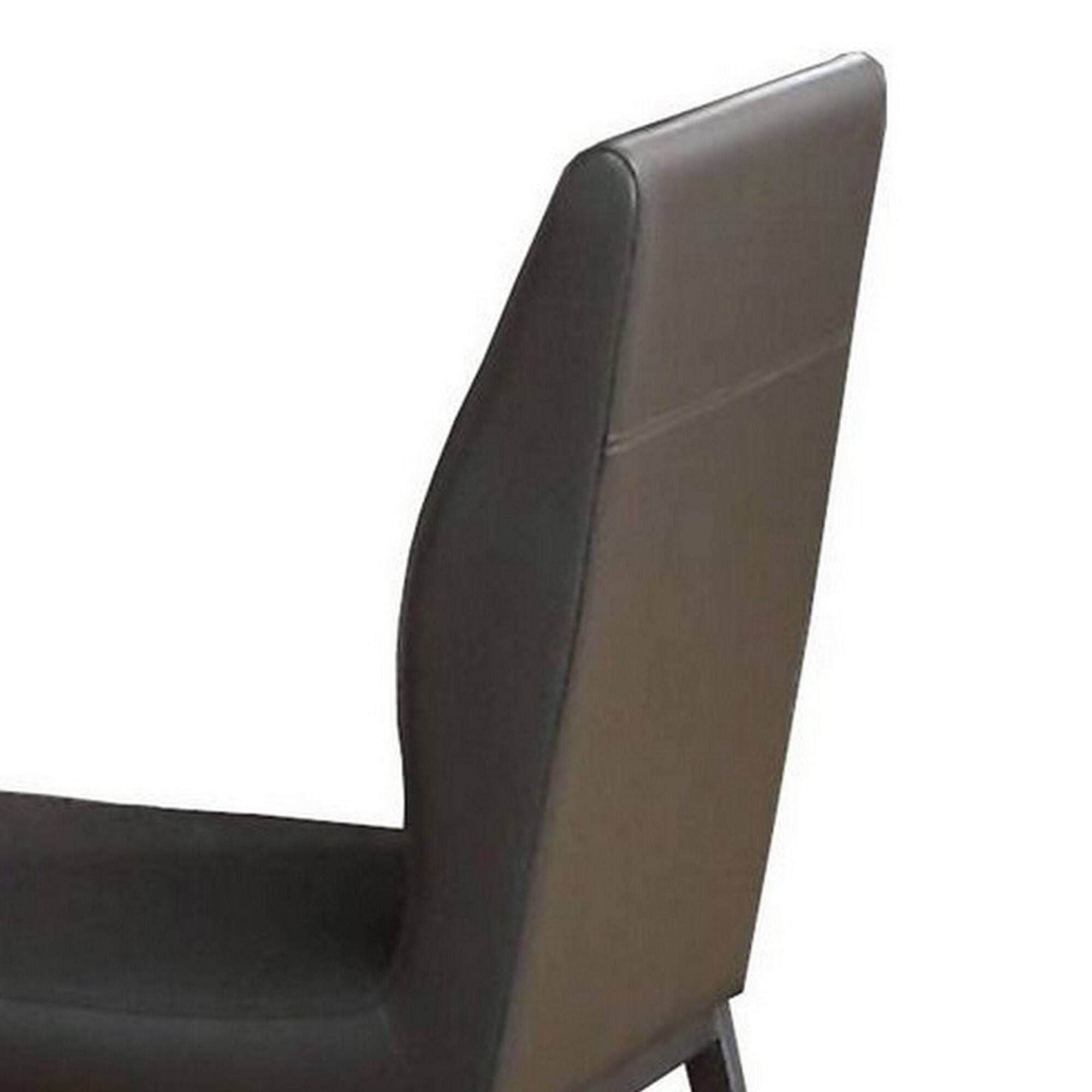 Alt View 1. Manhattan Lane - Chair with Faux Leather and Sleek Metal Legs - Gray.