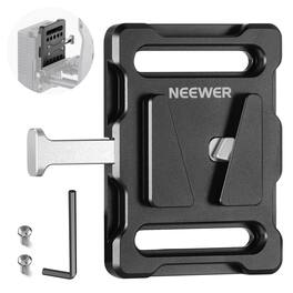 Neewer - Mini V-Mount Battery Plate with 1/4" Thread & Quick Release, 15mm Rod Clamp, PS005