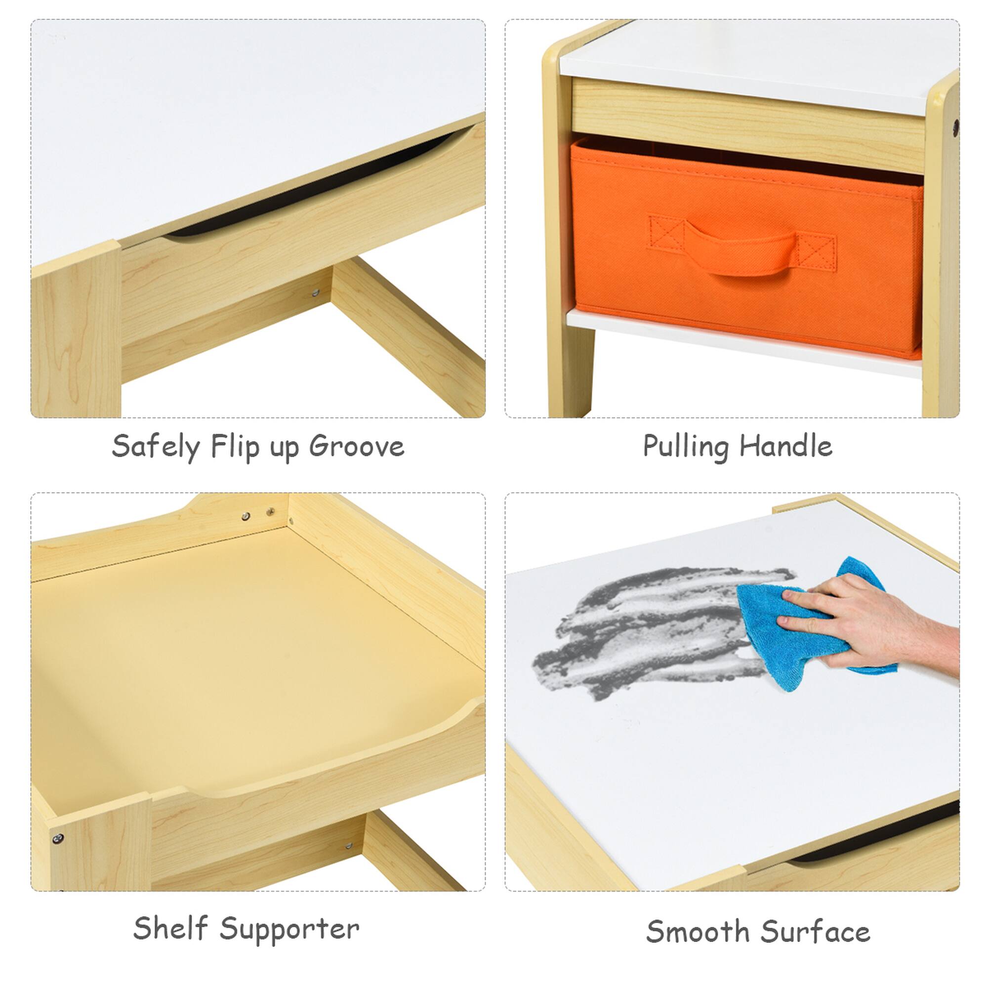 Safely Flip up Groove, Pulling Handle, Shelf Supporter, Smooth Surface