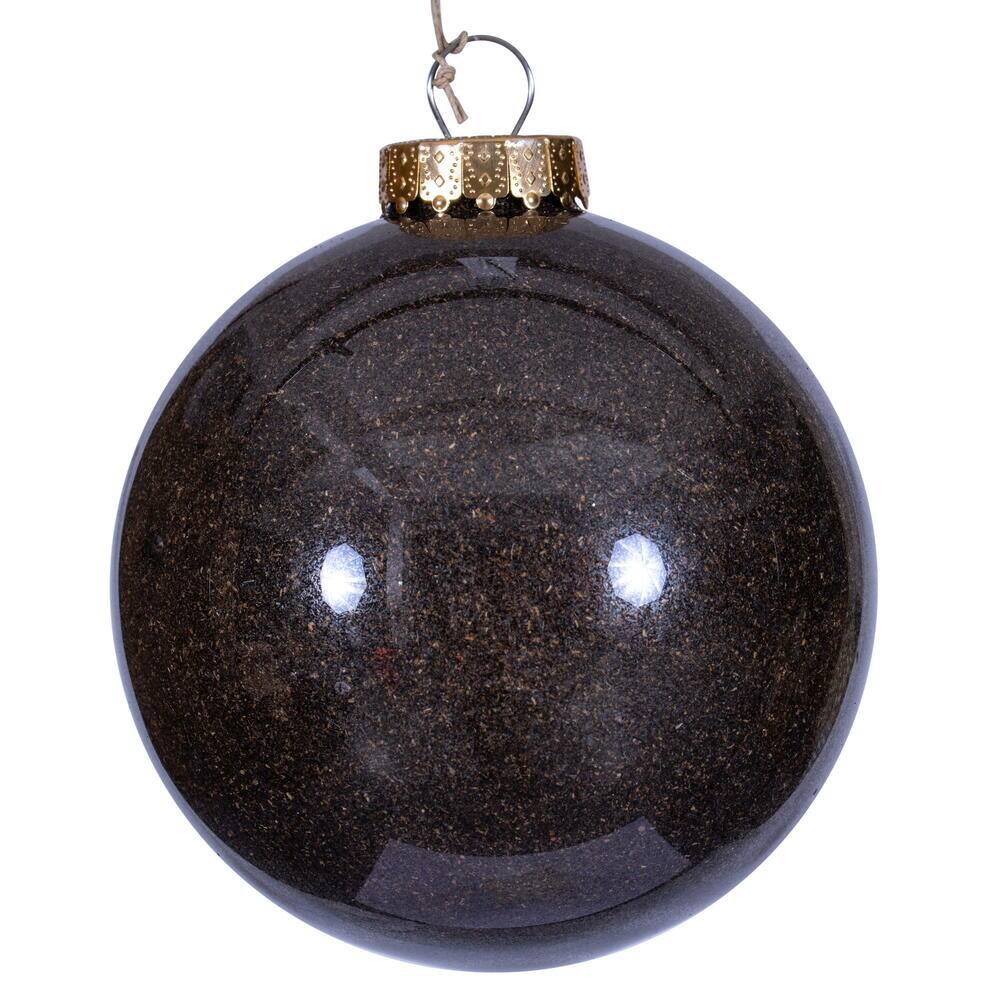 Front. Vickerman - 6" Chocolate Ball Ornament 2 Bag - Chocolate.