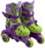 Angle Zoom. Bravo Sports - Disney Fairies Kids' Convertible 2-in-1 Roller Skates - Green/Purple.