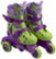 Front Zoom. Bravo Sports - Disney Fairies Kids' Convertible 2-in-1 Roller Skates - Green/Purple.