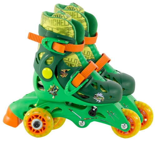 Junior Size 6-9 PlayWheels Teenage Mutant Ninja Turtles Kids Big Wheel Quad Roller Skates