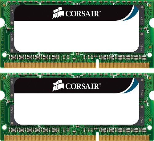 Front Zoom. CORSAIR - 8GB (2PK x 4GB) 1.0GHz DDR3 SoDIMM Laptop Memory Kit - Green.