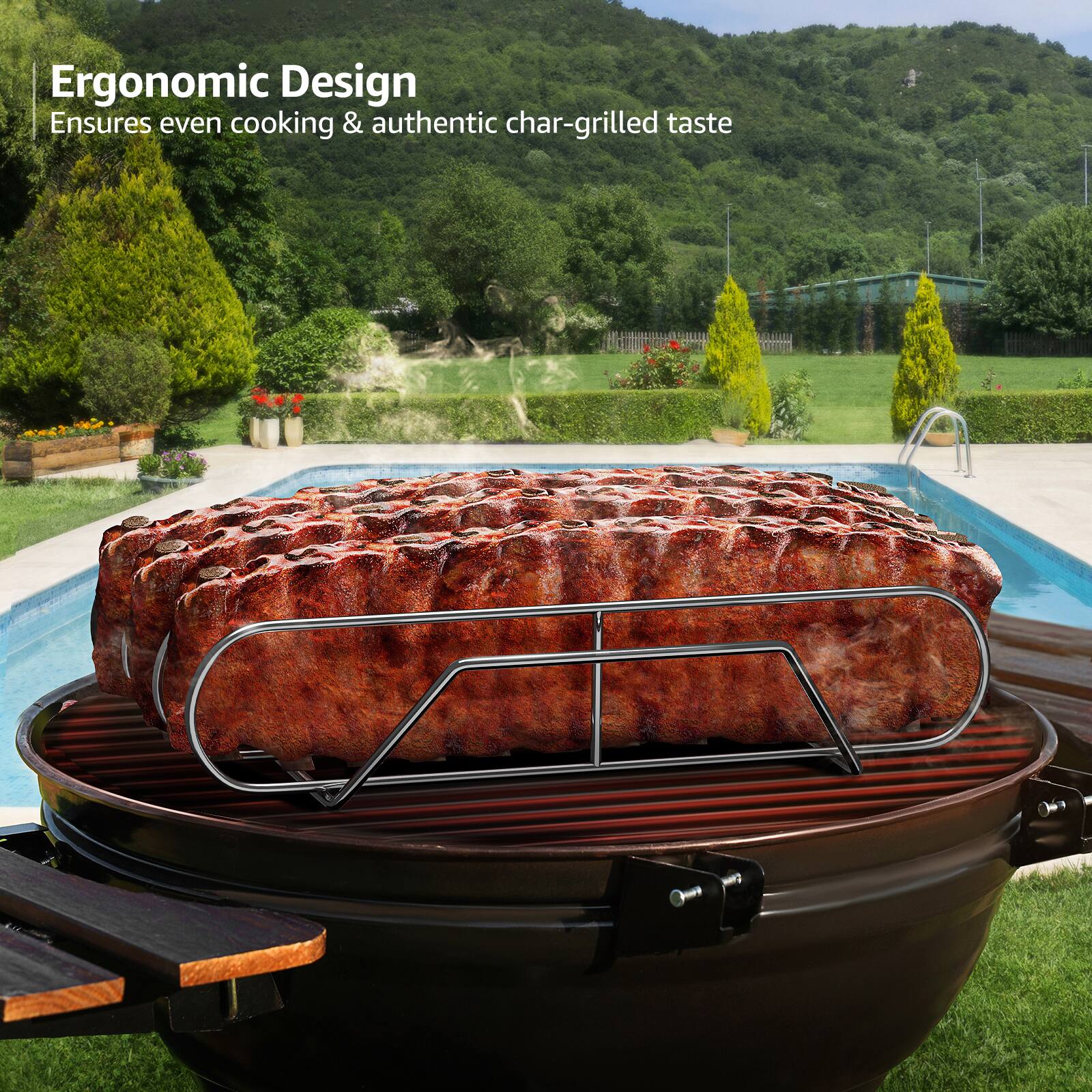 Ergonomic Design  
Ensures even cooking & authentic char-grilled taste
