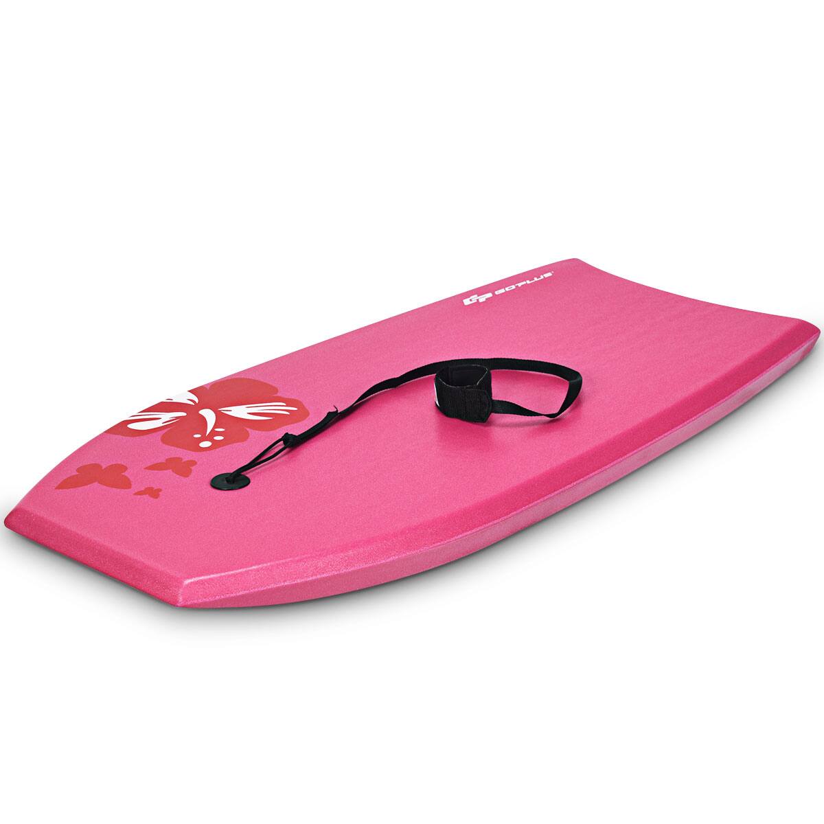 Alt View 8. GOPLUS - Goplus 41" Super Lightweight Bodyboard Surfing W/Leash EPS Core Boarding IXPE - Pink.