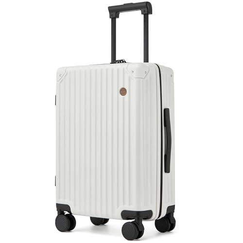 Front. Vulpecula Spade - 20 Inch Carry on Luggage,Airline Approved 22x14x9 Hard Shell Carry on Suitcase with 360° Spinner Wheels,TSA Lock and - White.