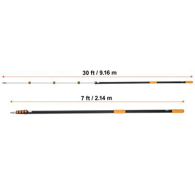 VEVOR Telescoping Pole, 7 to 30 ft Pole, Extension Multi-Purpose Pole, Aluminum Alloy Paint Extendable Pole with Flip-Lock Design, Black&Orange VEVOR Telescoping Pole, 7 to 30 ft Pole, Extension Multi-Purpose Pole, Aluminum Alloy Paint Extendable Pole with Flip-Lock Design, Black&Orange