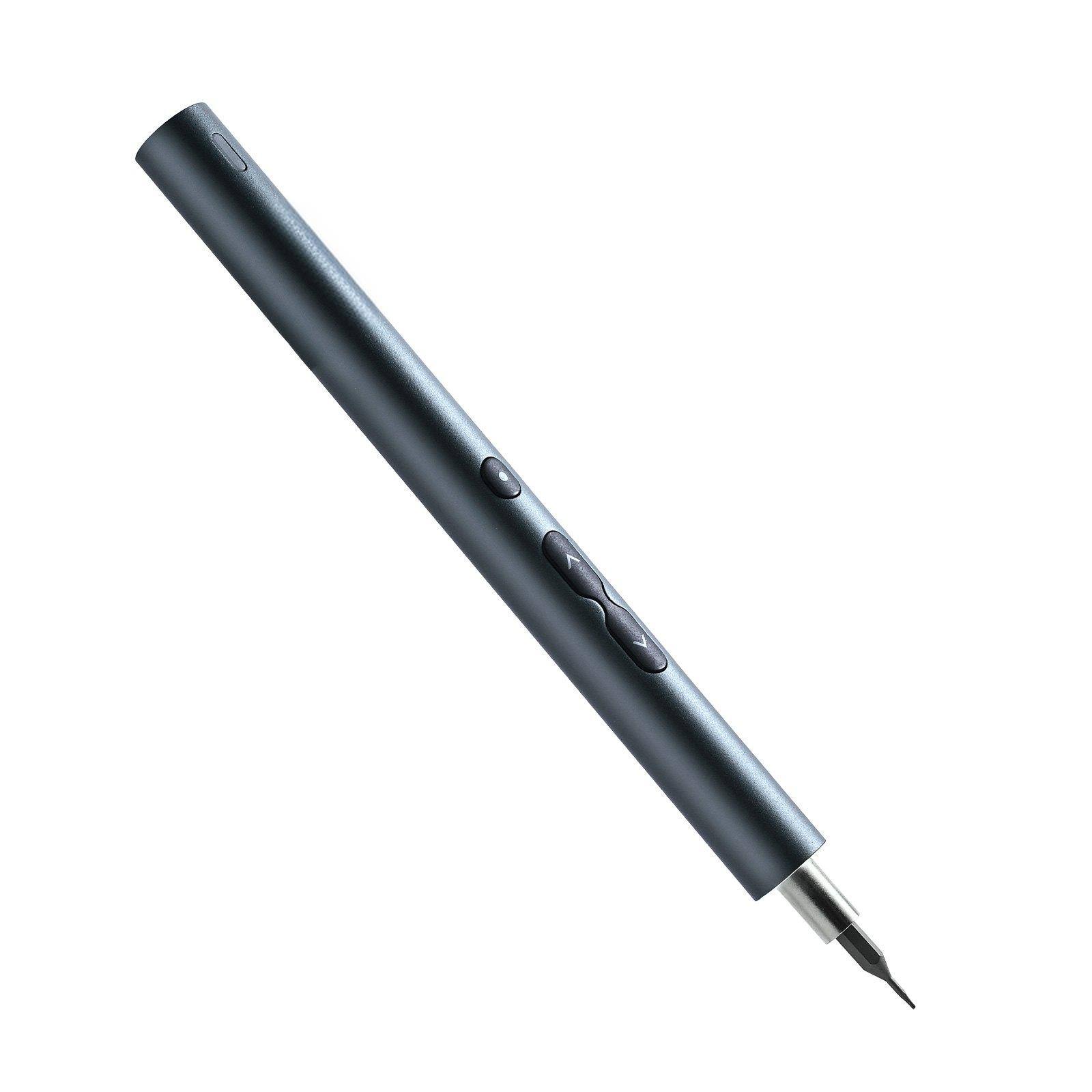 Alt View 9. Glintex - Electric Precision Screwdriver Set, 48 Magnetic Bits, Mini Cordless Driver, LED Light, Type-C Charging - Gray.