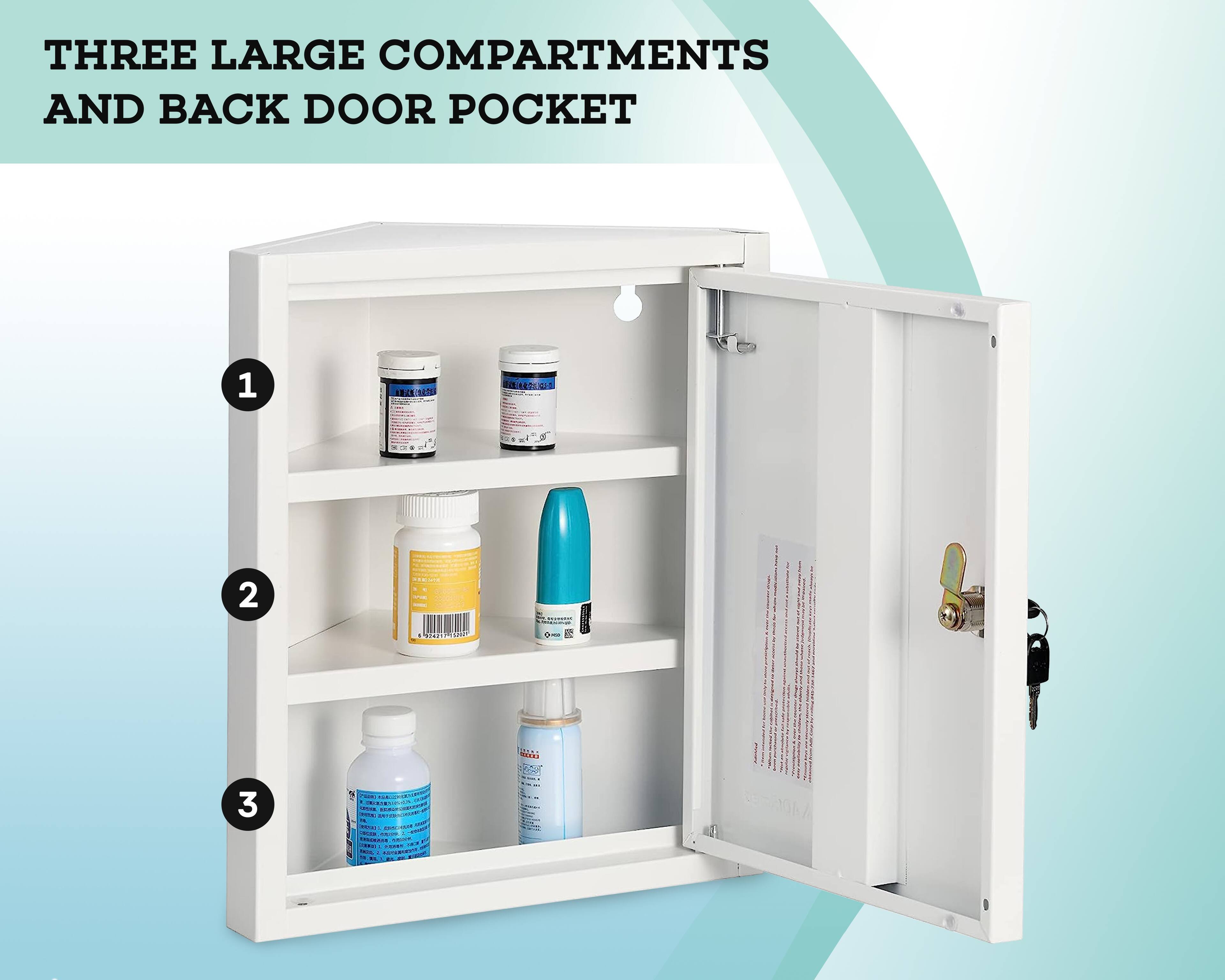 THREE LARGE COMPARTMENTS AND BACK DOOR POCKET