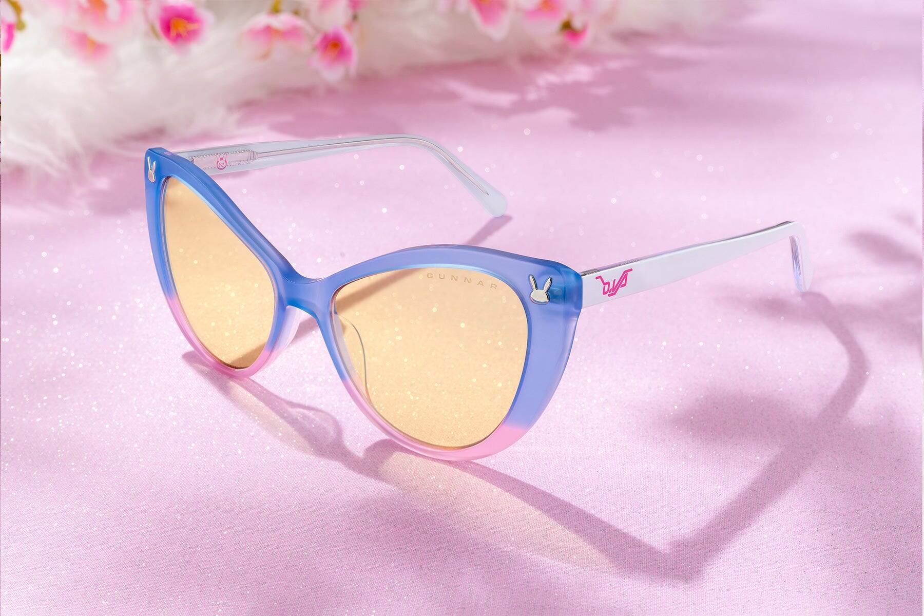 Alt View 5. GUNNAR - GUNNAR Gaming Glasses  - Overwatch 2 D.Va Tokki Edition, Spark Crystal, Amber Lens - Blue Light Block, Relieve Dry Eye - Spark Crystal.