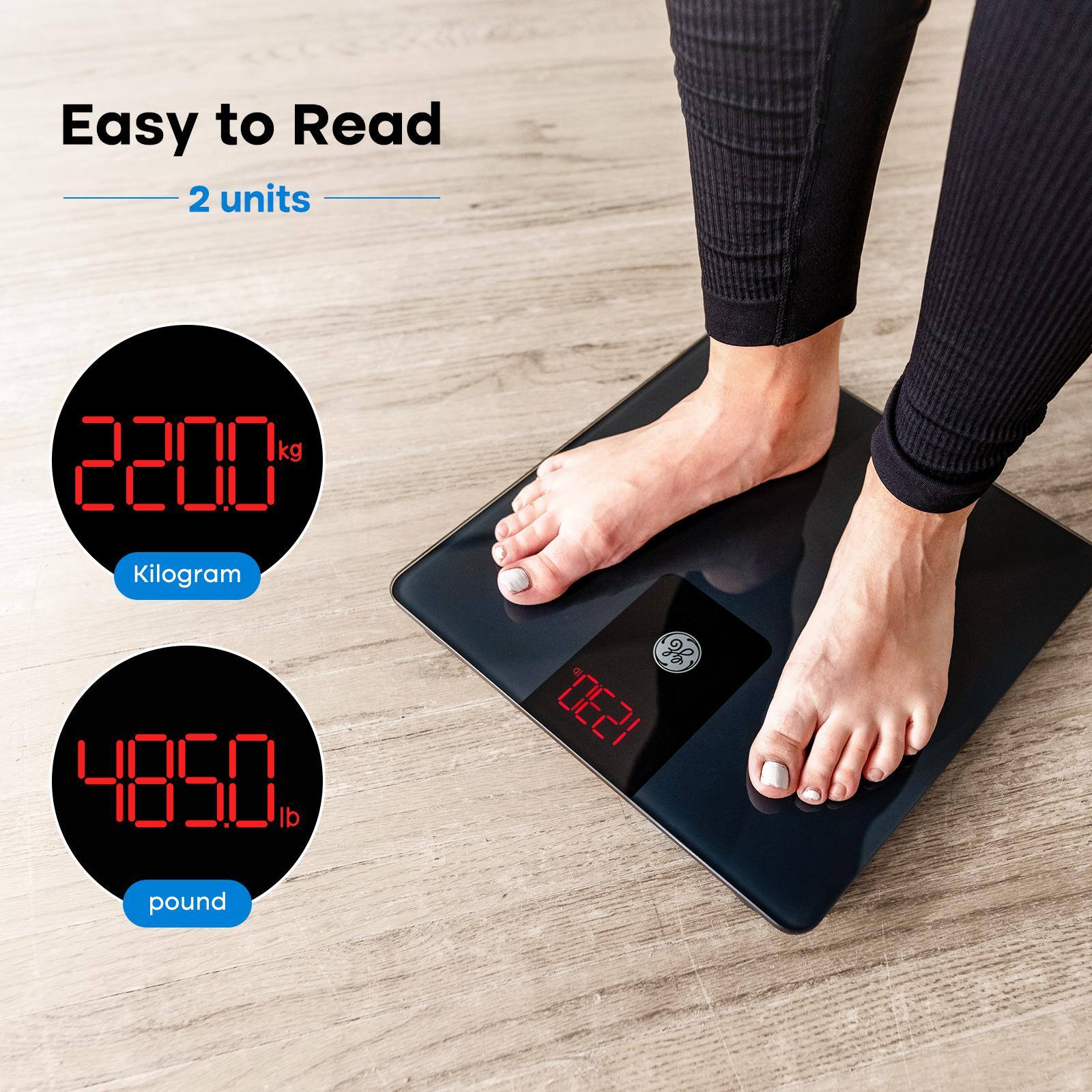 Easy to Read  
2 units  

2200 kg  
Kilogram  

4850 lb  
pound