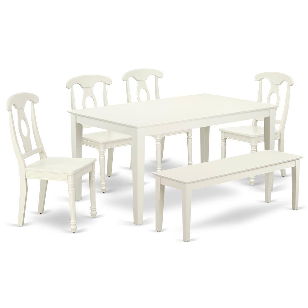 Back. East West Furniture - Dining Room Set Linen White - Linen White.