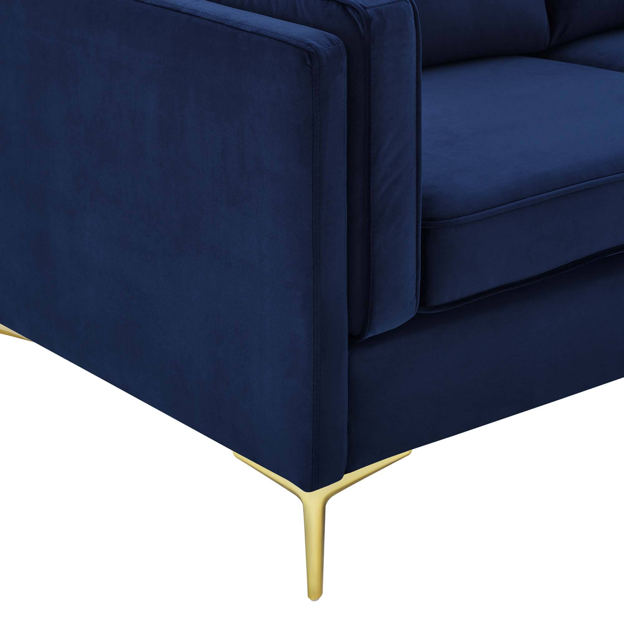 Alt View 6. Modway - Kaiya Performance Velvet Sofa by Modway - Midnight Blue.