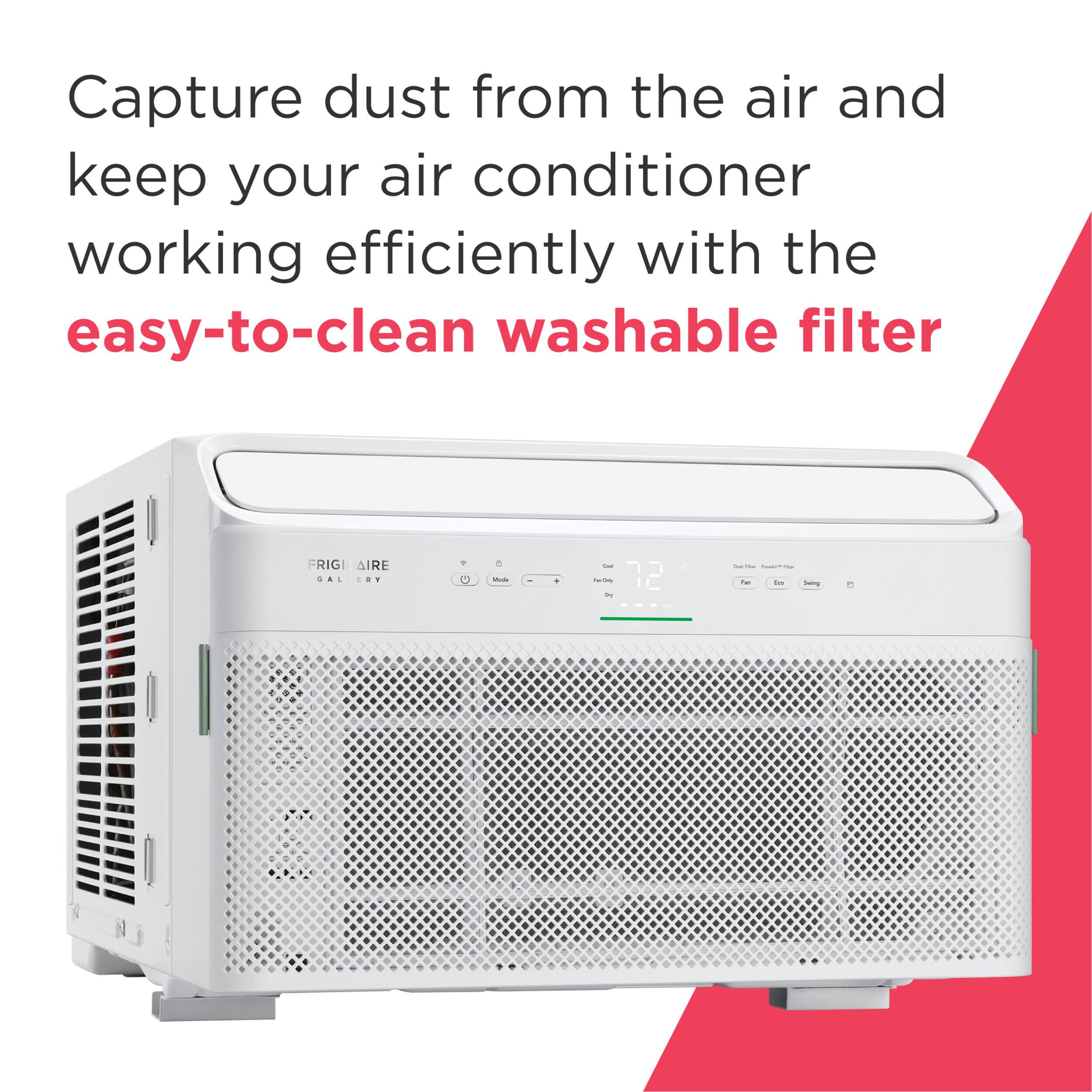 Capture dust from the air and keep your air conditioner working efficiently with the easy-to-clean washable filter

FRIGIDAIRE GAL RY 1

6 Mode

Far/Only

Sua Fibur Pumble Fiber Per be

Swing

9