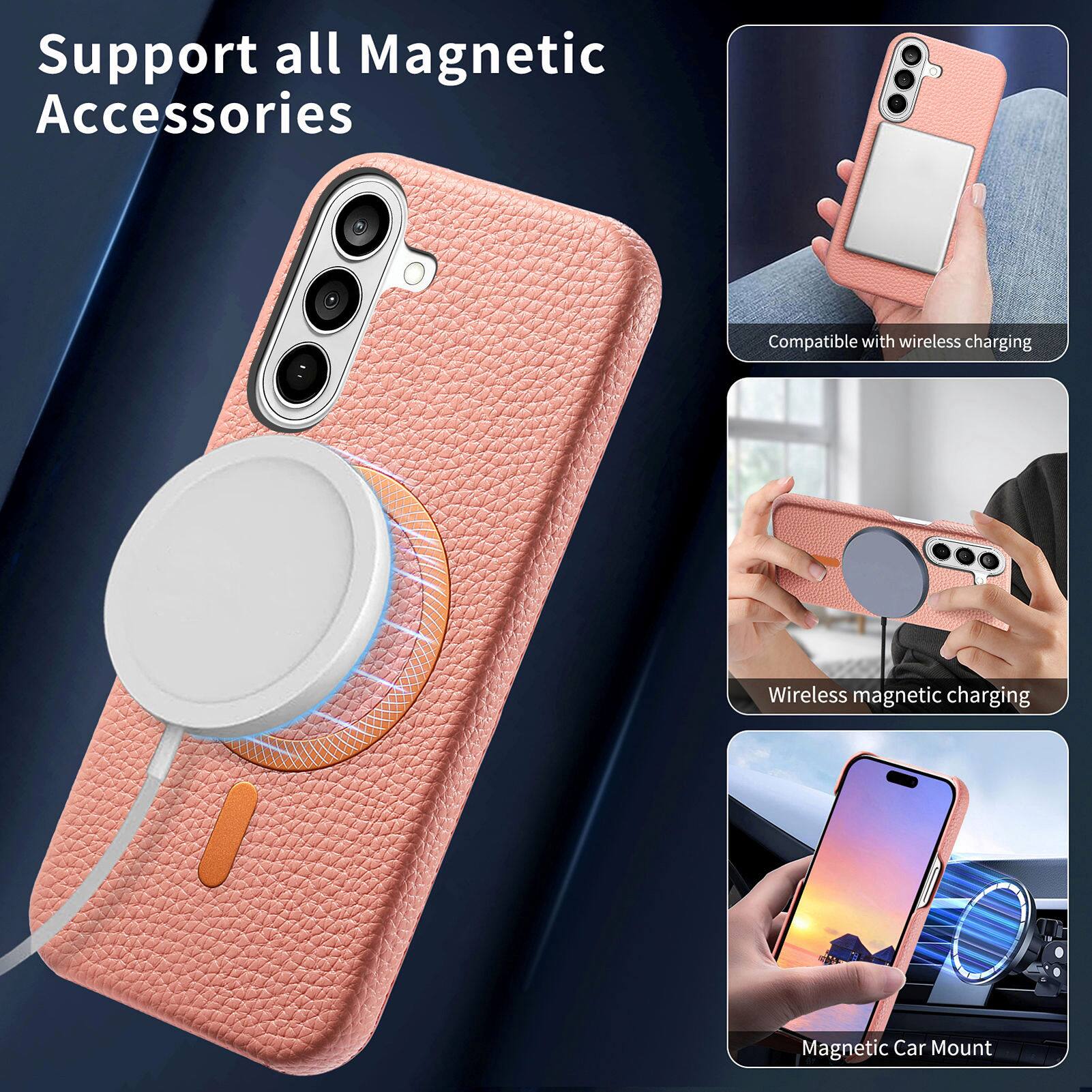 Support all Magnetic Accessories

- Compatible with wireless charging
- Wireless magnetic charging
- Magnetic Car Mount