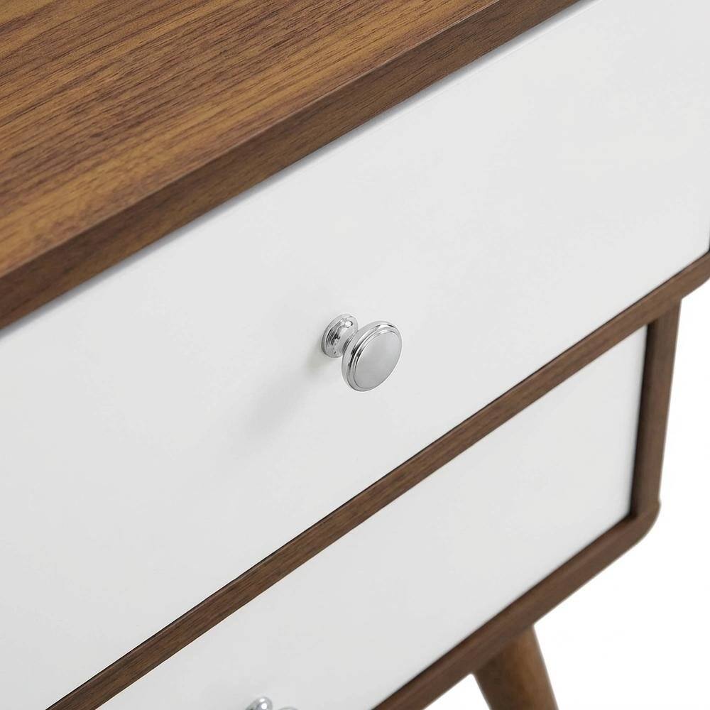 Alt View 1. FurniFact - Nightstand with 2 Drawers and Compact Design - Brown.