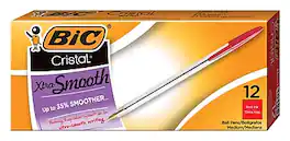 BIC - Cristal Ballpoint Pens, Medium Point, Dozen - Red Ink
