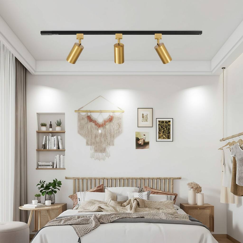 Alt View 3. Dazzed Corner - 4 Pack H Type LED Track Light Heads, GU10 Base Adapter Ceiling Spot Light Fixture - Gold.