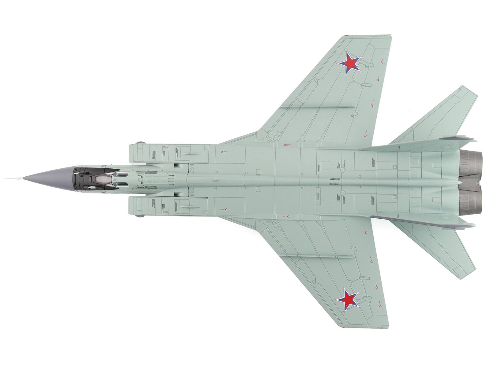 Back. Hobby Master - Mikoyan MIG-31K Foxhound D Interceptor Aircraft "Long Range Aviation Command" Russian Air Force "Air Power Series" 1/72 - Grey.