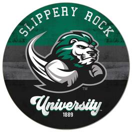 Jardine - Slippery Rock Pride 20'' x 20'' Retro Logo Circle Sign - Green