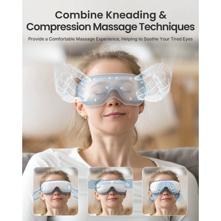 Combine Kneading & Compression Massage Techniques  
Provide a Comfortable Massage Experience, Helping to Soothe Your Tired Eyes