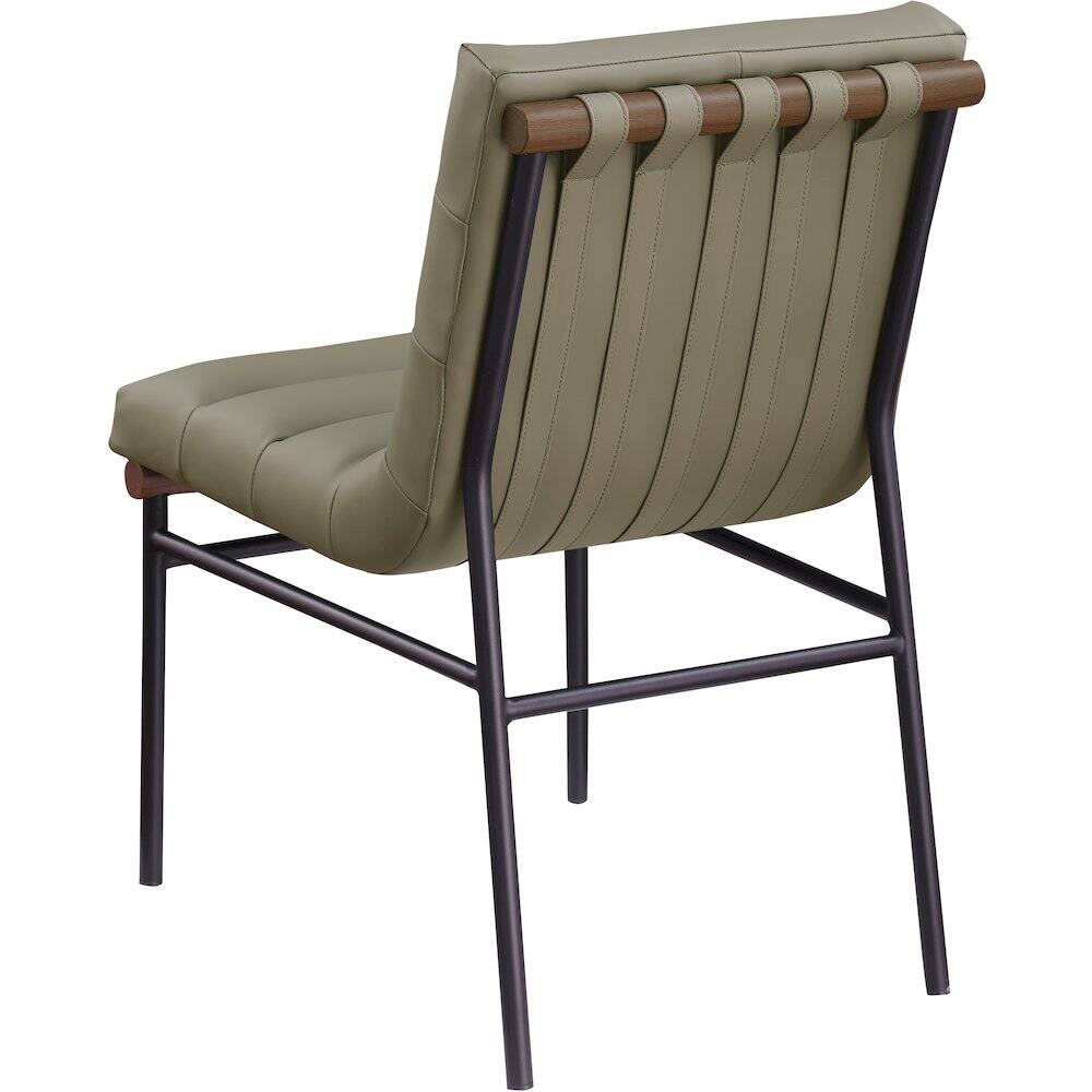 Alt View 4. Meridian Furniture - Burke Olive Vegan Leather Dining Chair, Set of 2 - Green.