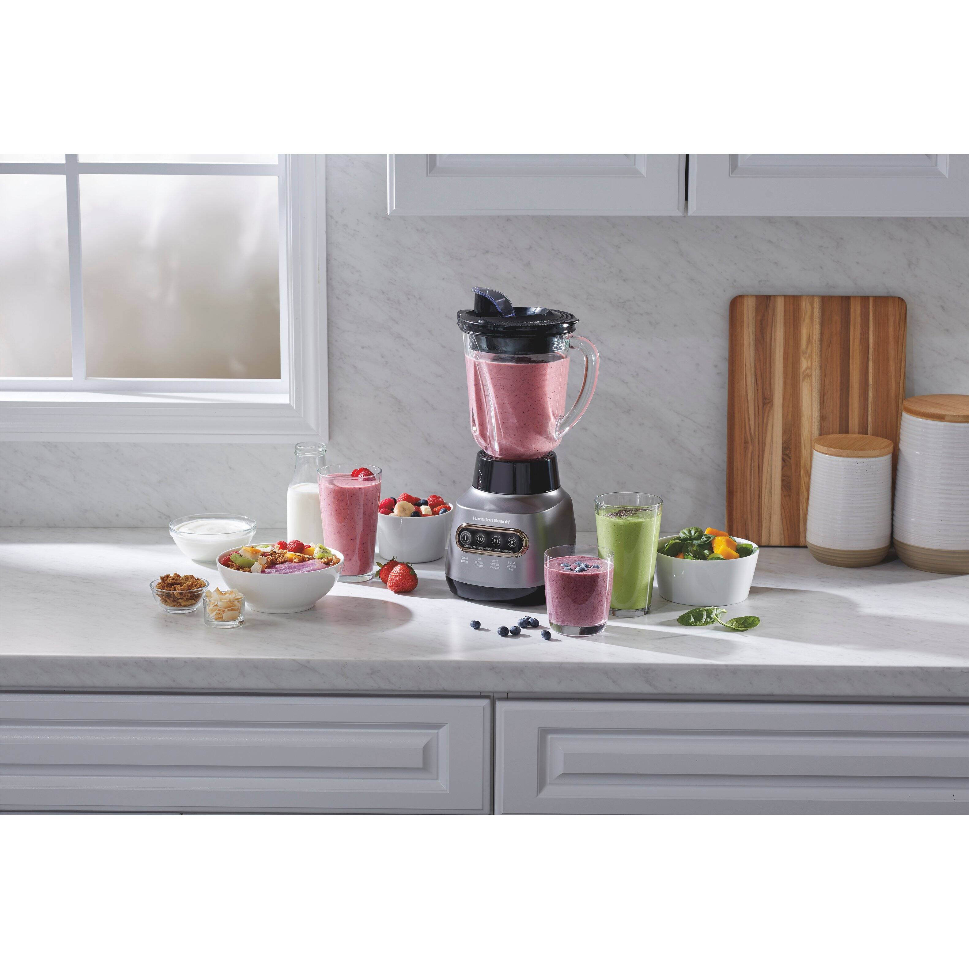 Alt View 6. Hamilton Beach - Wave Crusher Blender with 40 oz. Glass Blender Jar and 20 Oz. Travel Jar - BLACK.