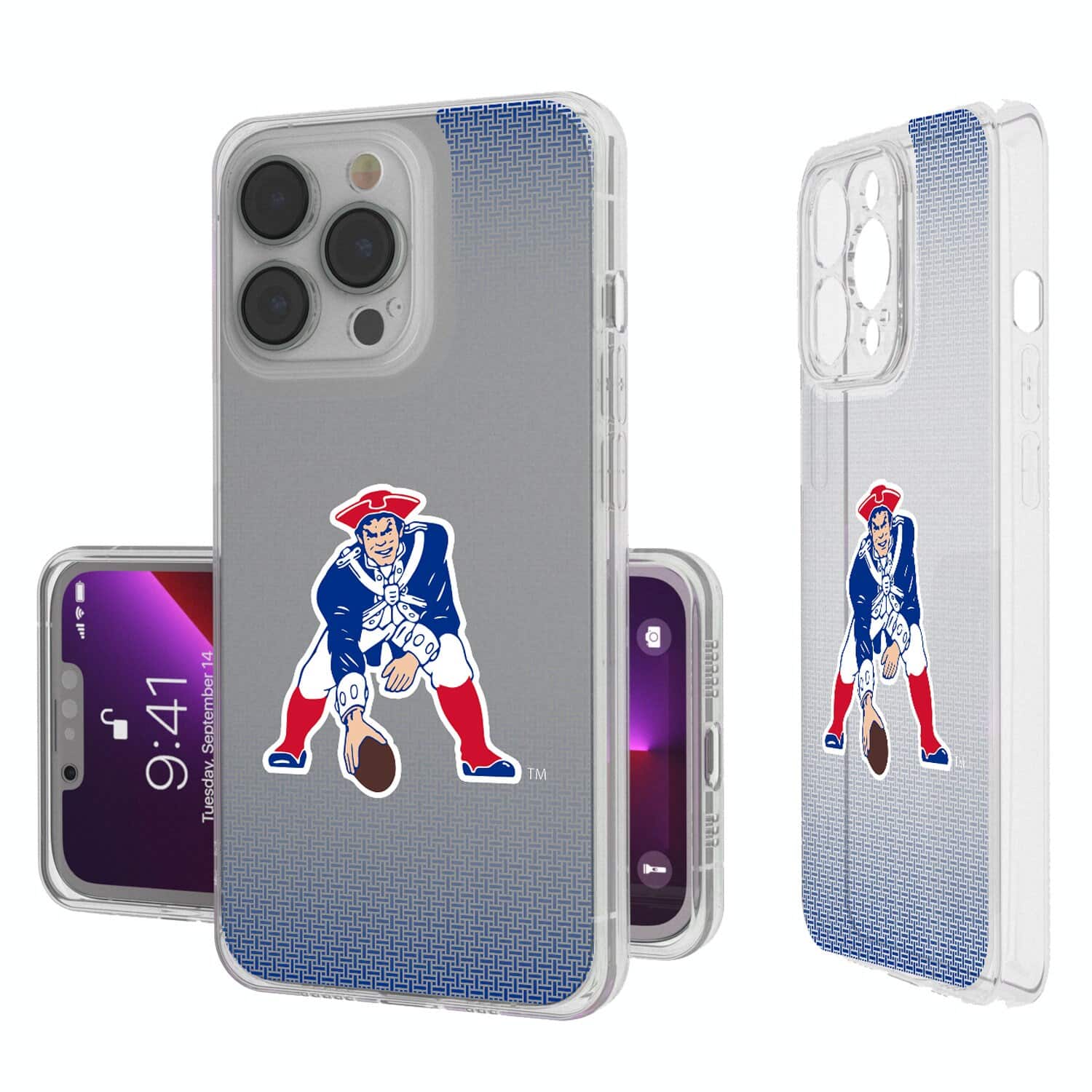 Keyscaper - NFL - New England Patriots - Linen Logo iPhone Clear Case - 13 Pro - Multicolor