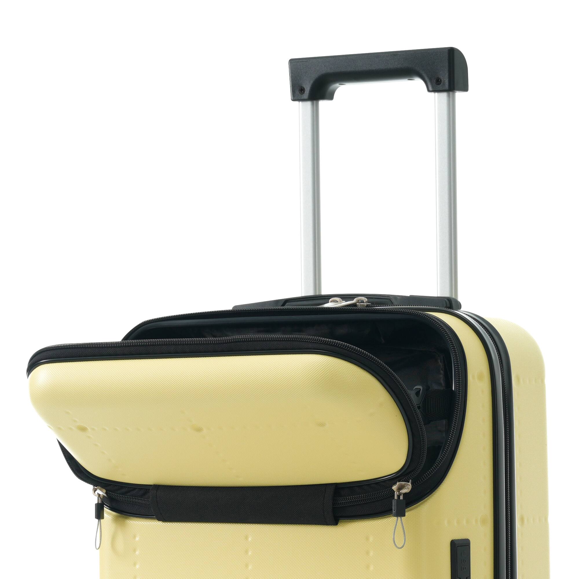 Alt View 10. Ecooso - 5-Piece ABS Luggage Set with Bags, Half-Open 20" USB Carry-On, Expandable 24"/28", TSA Lock, Wheels - Yellow.