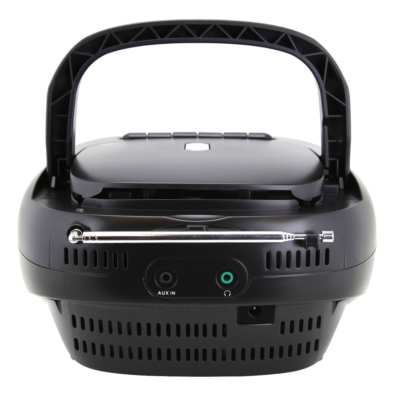 Alt View 4. Emerson - Portable CD Player Boombox with Cassette Player Combo, Tape Recorder, AM/FM Radio, AUX Input, Black (EPB-3003 BLACK) - Black.