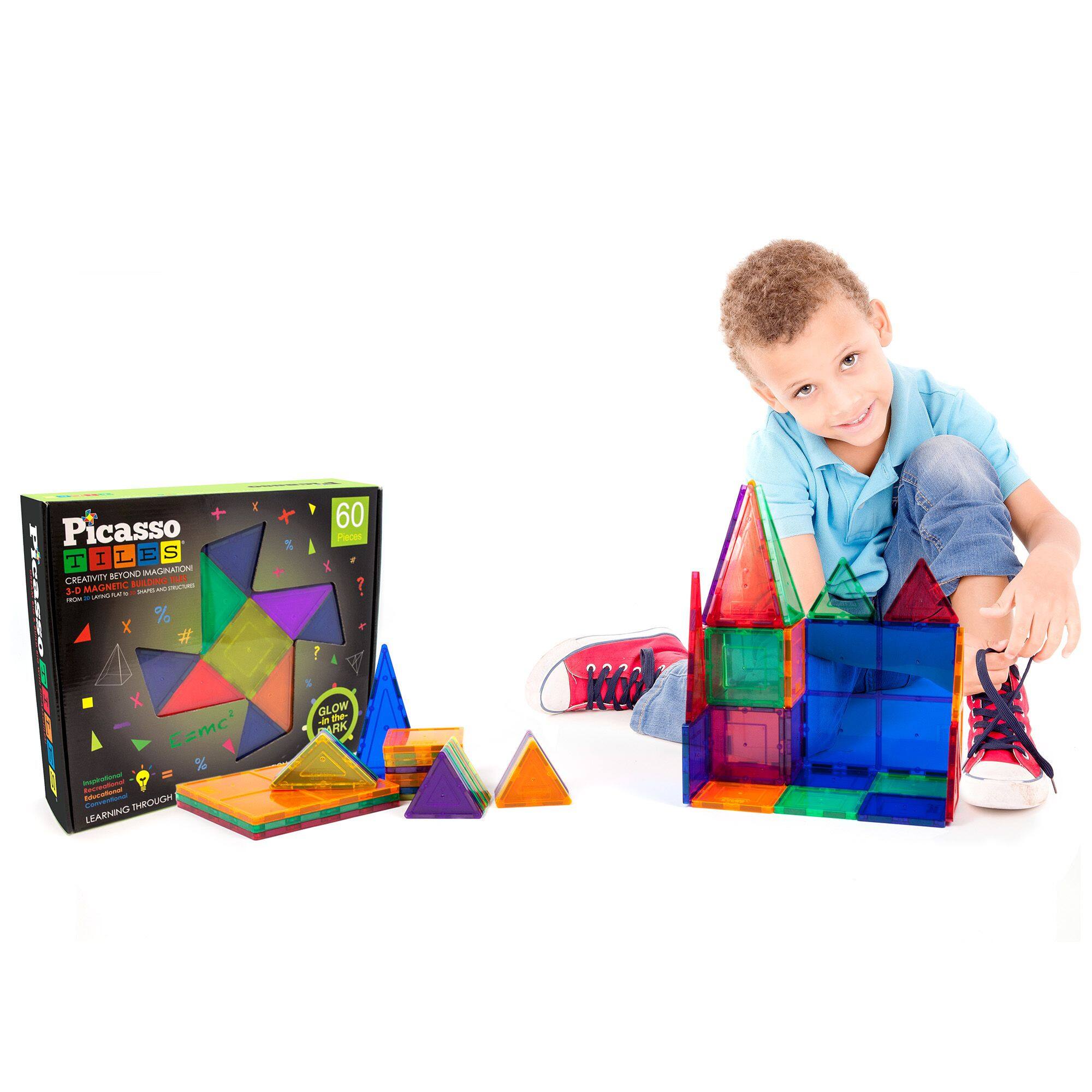 CREATIVITY BEYOND IMAGINATION
3-D MAGNETIC
LEARNING THROUGH
60 Pieces
GLOW-IN-THE-DARK
