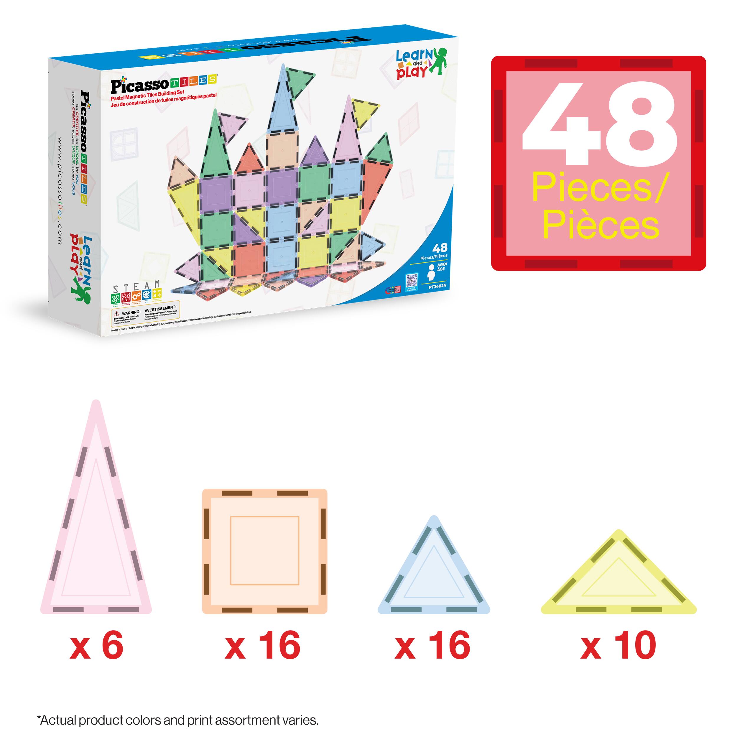 www.picasso.co

Picasso
Building Magnets
Jeu de construction
Picasso DOE

STEAM

Learn to Play

48 Pieces/Pièces
48 Pièces/ Pièces x 6 x 16 x 16 x 10

*Actual product colors and print assortment varies.