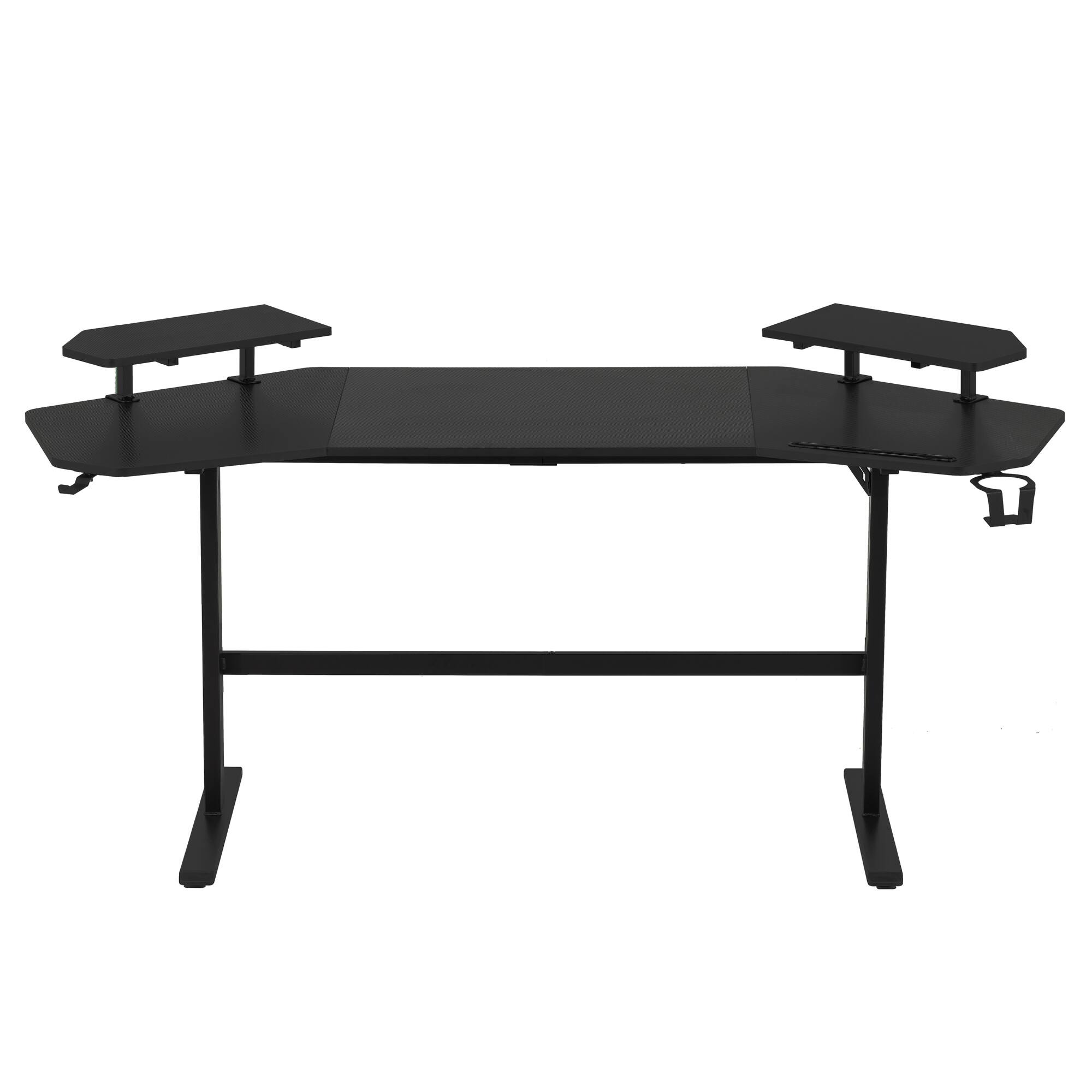 Alt View 4. GOODSILO - Premium Gaming Desk with Shelves and Accessory Holders for Enhanced Gaming Experience - Black.
