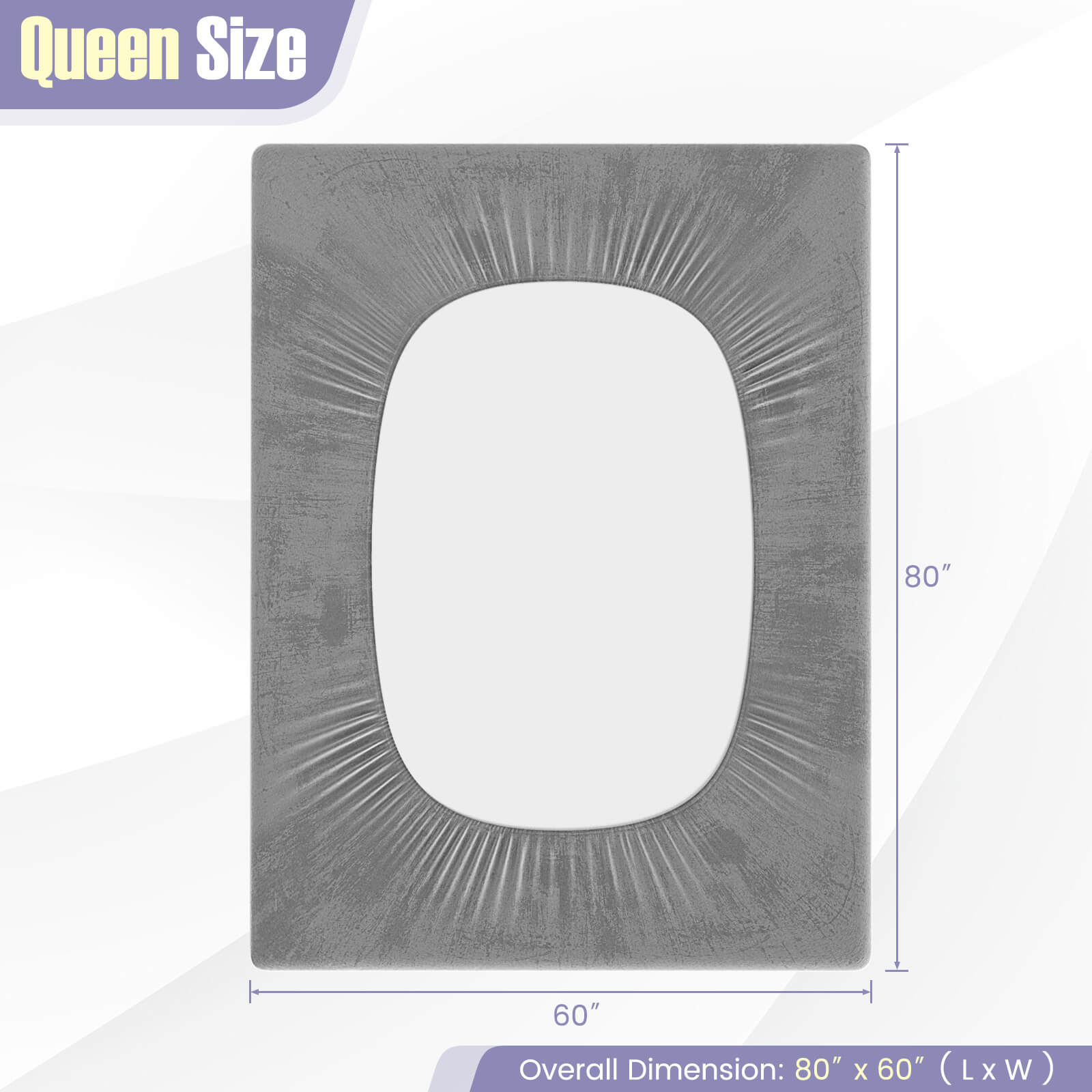 Queen Size  
Overall Dimension: 80" x 60" (L x W)