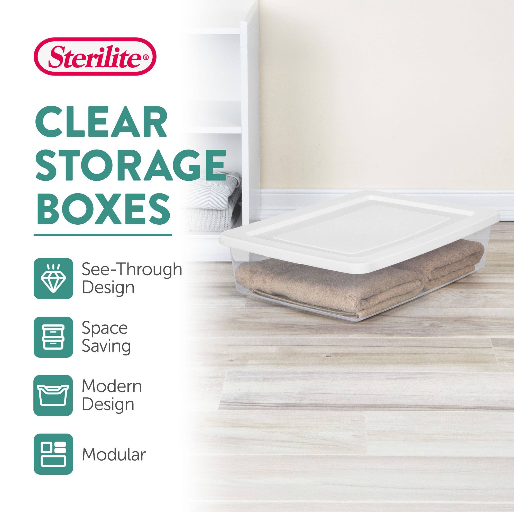 Sterilite CLEAR STORAGE BOXES

- See-Through Design
- Space Saving
- Modern Design
- Modular