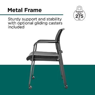 Metal Frame  
Sturdy support and stability with optional gliding casters included  
Supports up to 275 lbs.